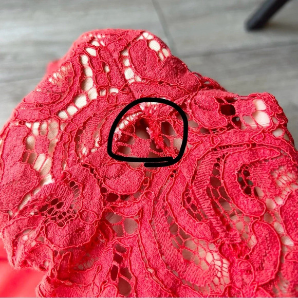 Another Story Red  Lace Choker Neck Evening Dress - Picture 15 of 16